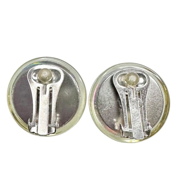 Authentic CHANEL Aurora Borealis Iridescent Rainbow Vintage ‘97 Clip On Earrings - Picture 12 of 16